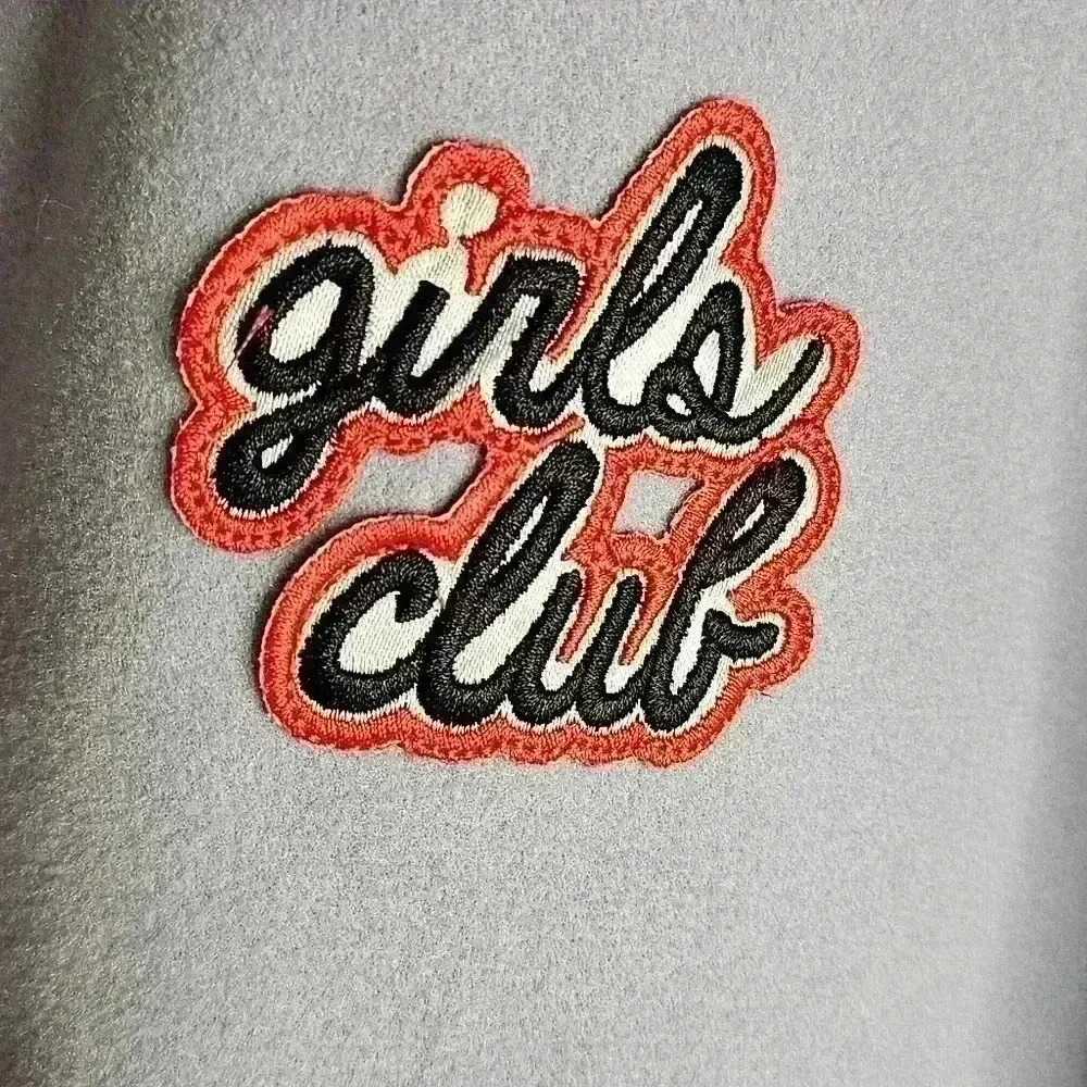 BaeVely Girls Club Good Vibes Bomber Jacket Blue White Juniors Large - Picture 10 of 11